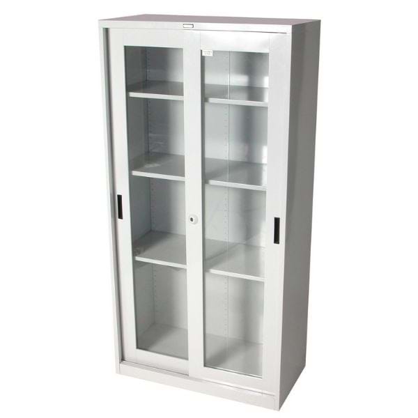 White Display Cabinet With Glass Doors Au, Kobi Large Narrow Bookcase With Glass Doors